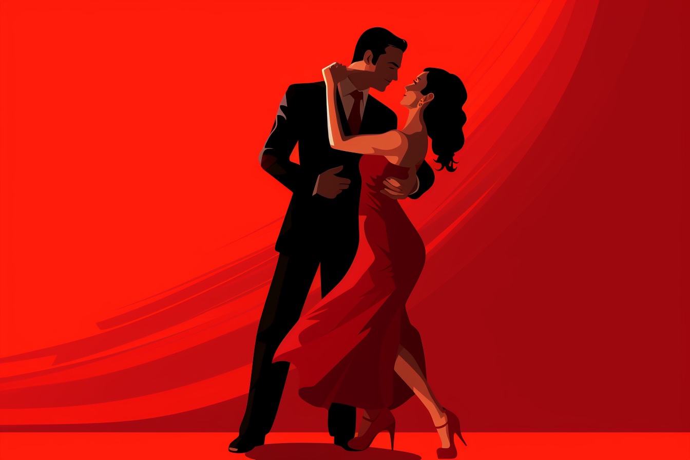 Man and Spanish Woman dancing tango